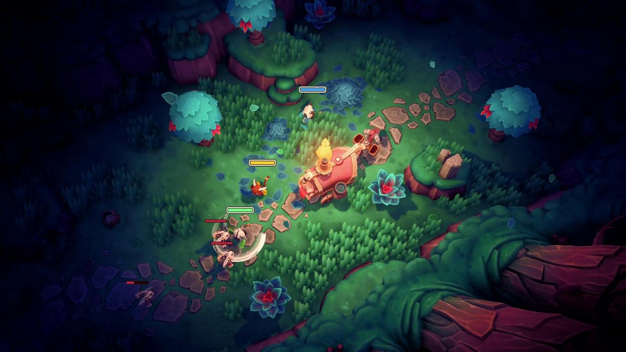 Steam多人合作Roguelite狂野森林Wild Woods 勇敢小猫守护木车前往森林深处