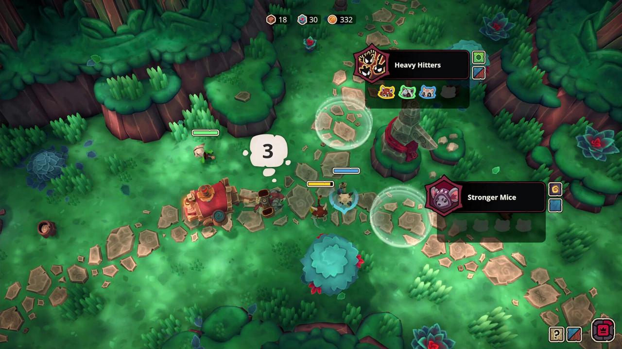 Steam多人合作Roguelite狂野森林Wild Woods 勇敢小猫守护木车前往森林深处