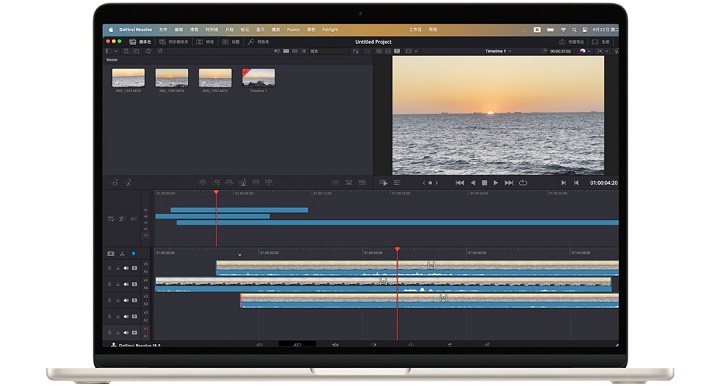 在 DaVinci Resolve 下剪辑 1080p 视频，不算太复杂的功能，都能维持不错的流畅感。