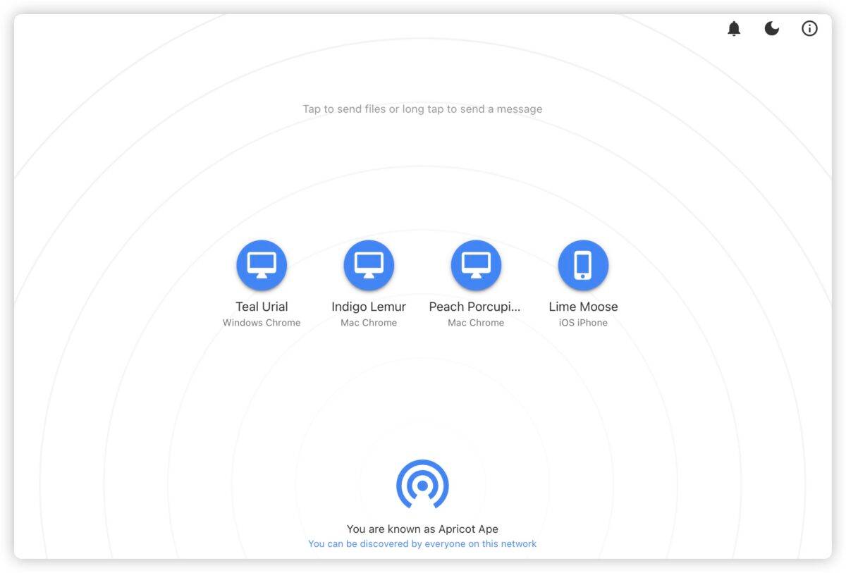 iPhone Windows PC Mac Android 互相传文件 SnapDrop