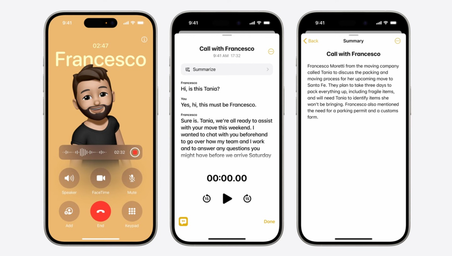 AI加持！iPhone终于自带通话录音，还能转录文字摘要！