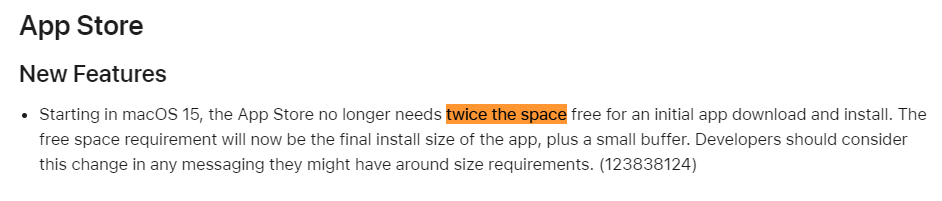 Apple 宣布从 macOS 15 Sequoia 起，将取消两倍存储空间限制