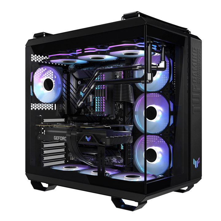 TUF Gaming TR120 ARGB 同步提供正向及反向叶片两种版本，无论风扇是吸入冷空气，还是排出热空气，都能完美呈现缤纷绚丽的视觉效果。