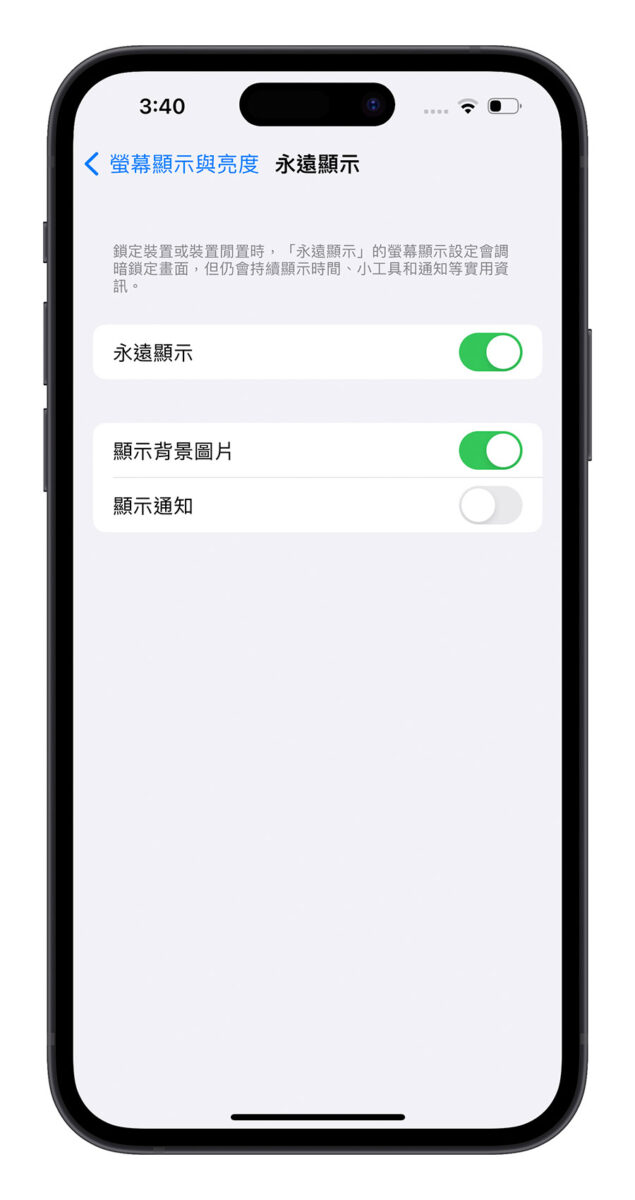 iOS 16.2 iPhone 14 Pro 永远显示 黑色背景