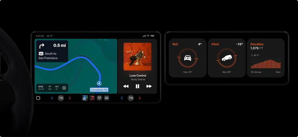 次世代 Apple CarPlay 详细接口曝光，辅助驾驶系统甚至是车辆角度都能显示 - 安卓手赚网