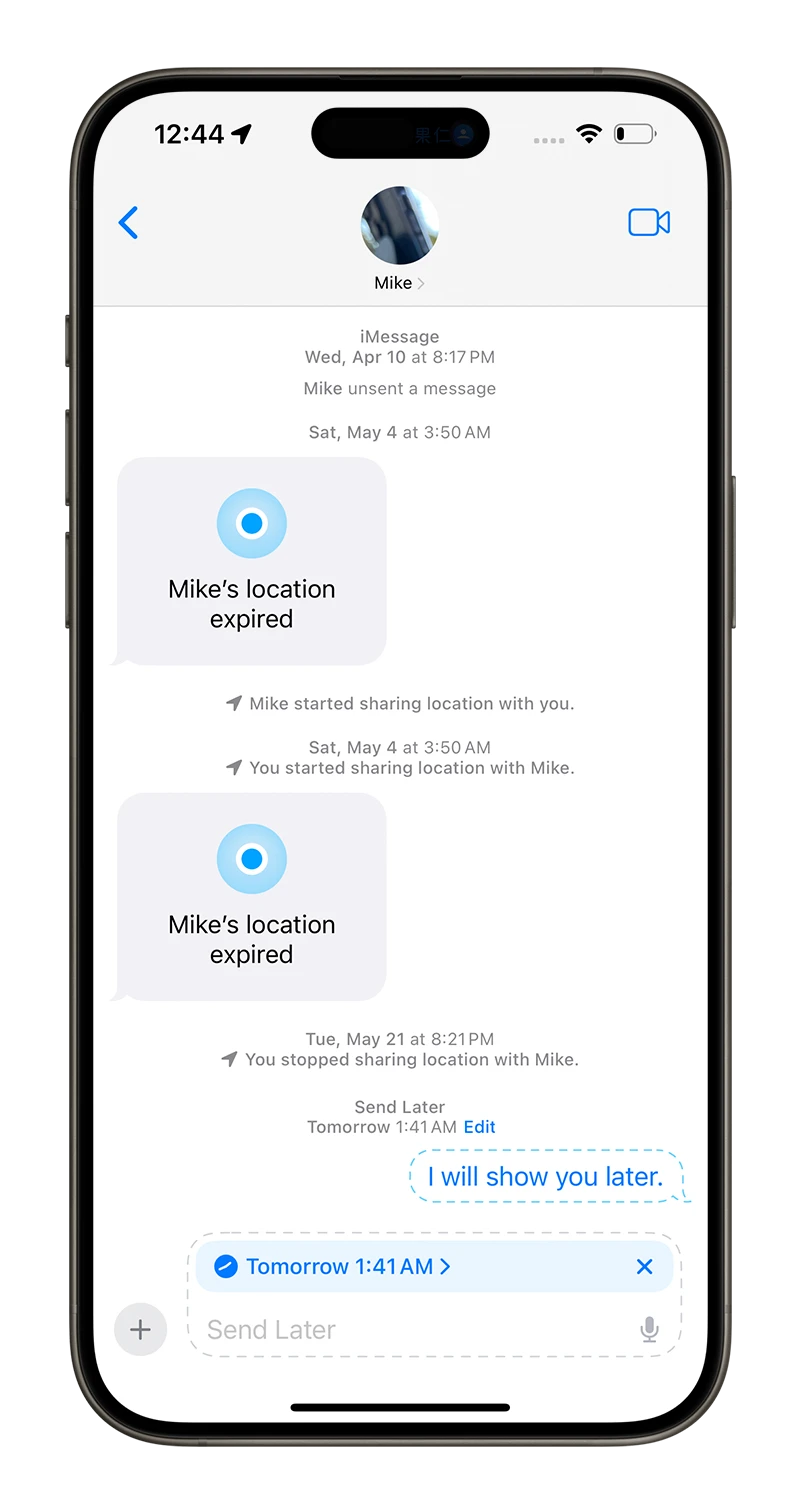 iOS 18 Beta iMessage 预约传消息