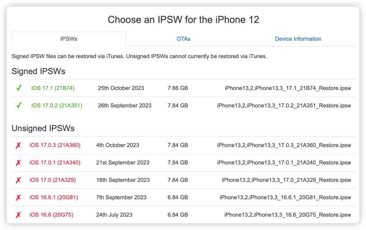 iPhone iOS 17.1 iOS 17.0.3降级通道 认证关闭