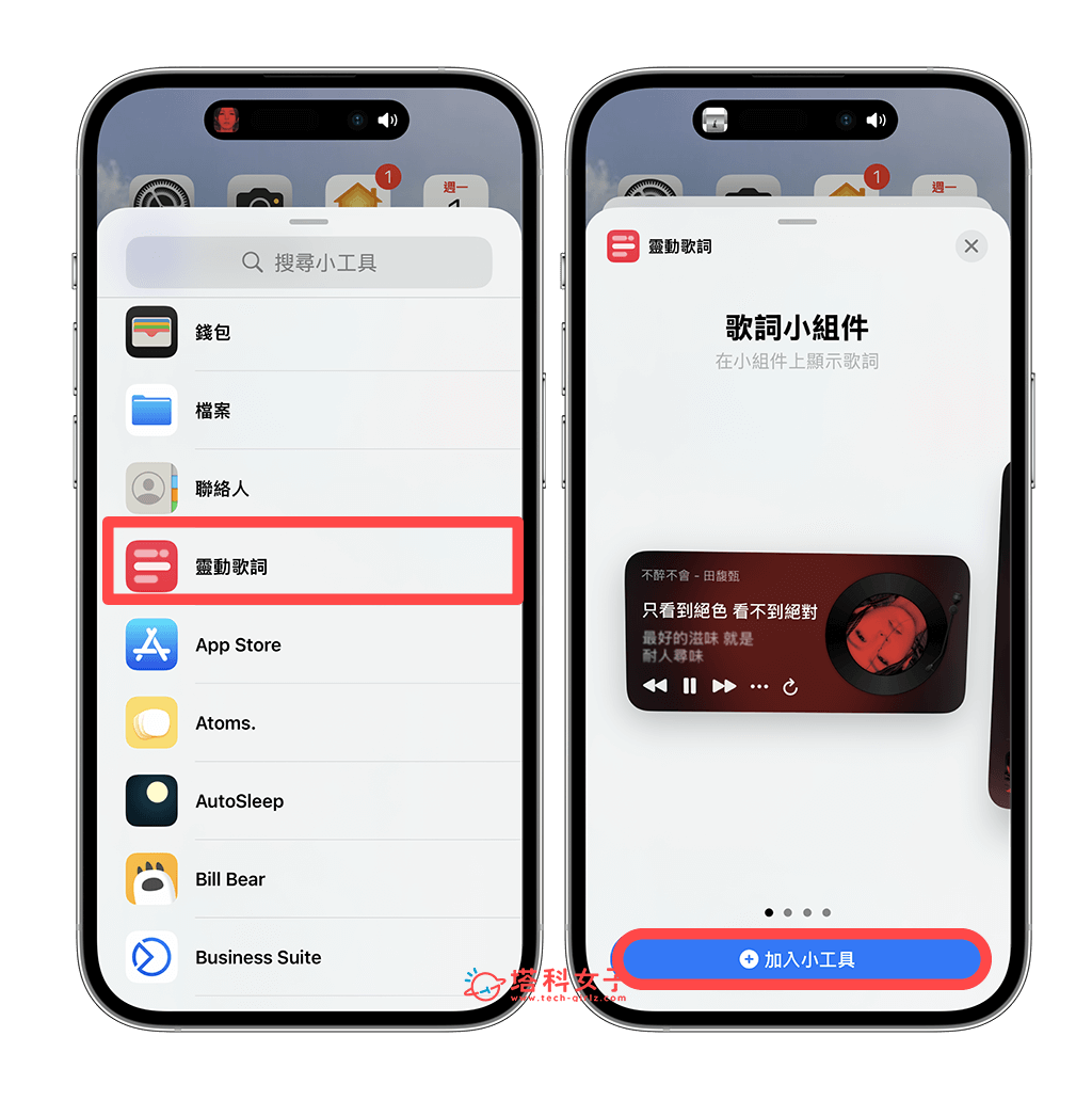 加入灵动歌词 iPhone 桌面歌词小工具