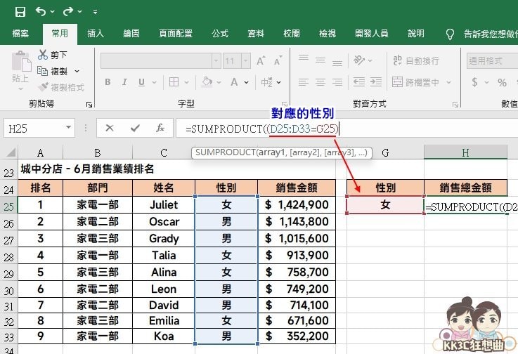 3种 Excel SUMPRODUCT 函数实例：单条件求和、多条件求和教程-02
