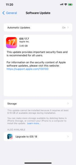 iOS 18 正式推出iOS 17.7 同时登场修复安全漏洞