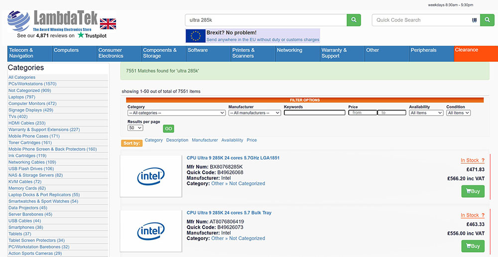 Intel Arrow Lake-S 售价国外抢先曝光，比 14 代还要贵 - 安卓手赚网