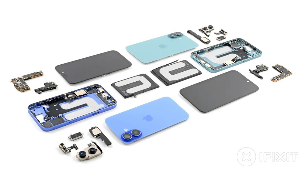 iPhone 16 被 iFixit 拆解，揭露 iPhone 16 与 16 Plus 具备 16 Pro 系列都没有的全新、更简单的可更换电池系统 - 安卓手赚网