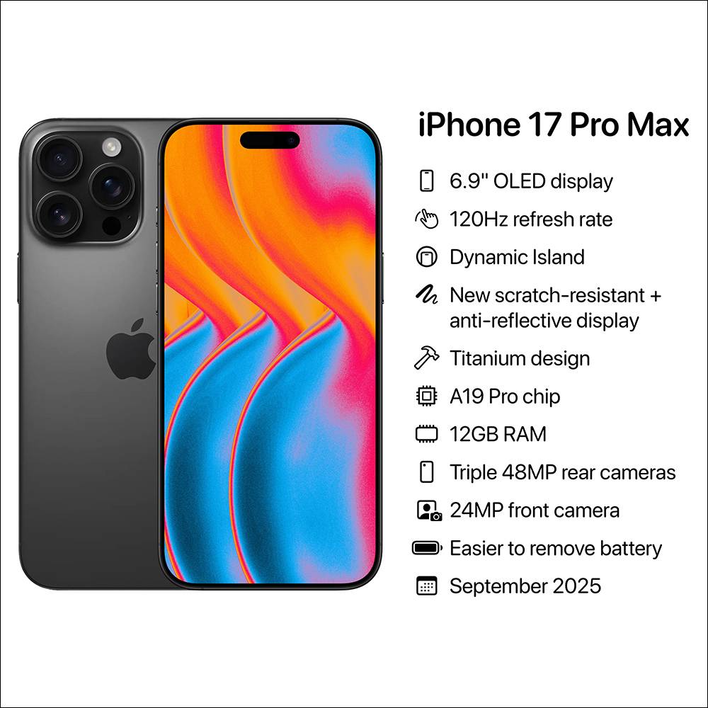 iPhone 17 系列新爆料： 17 Pro Max 动态岛缩小、17 Air （17 Slim） 有望取代 Plus 机型 - 安卓手赚网