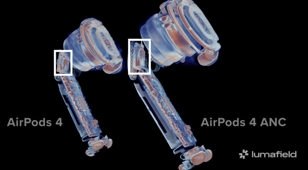 拆解 AirPods 4！ 有没有主动式降噪只有一个零件的差别
