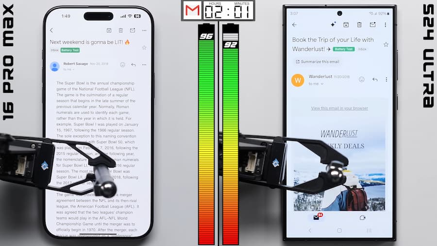 实测iPhone 16 Pro Max电池续航力与Galaxy S24谁能撑最久