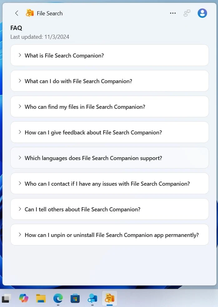 Windows 11 任务列大更新，整合 File Search Companion 精准搜索