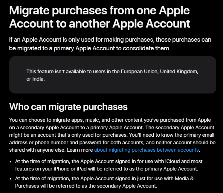 Apple ID 现在可以合并二个账号之间的购买项目了！ 但有一些限制 - 安卓手赚网