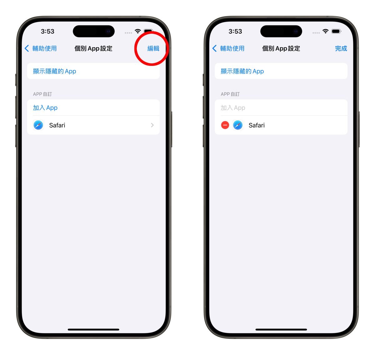 iOS iPhone 辅助使用 个别App设置iPhone个别App设置