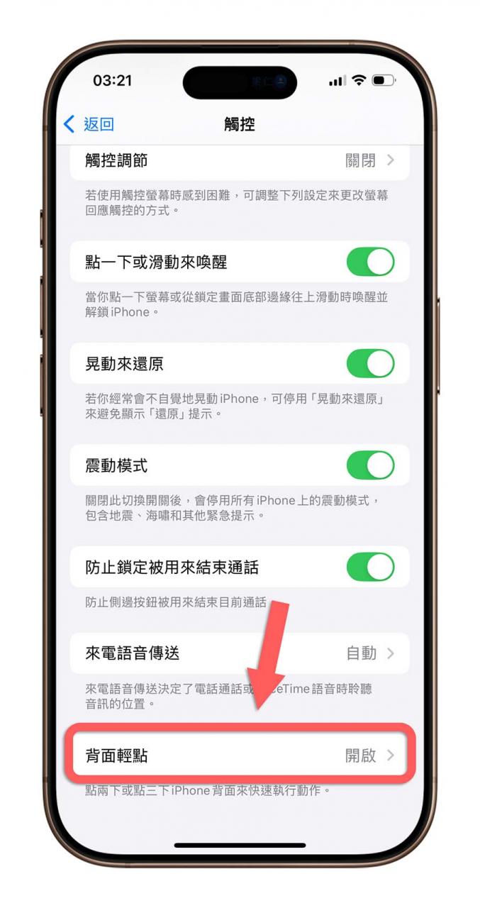iPhone 辅助使用 颜色滤镜 触控 背面轻点