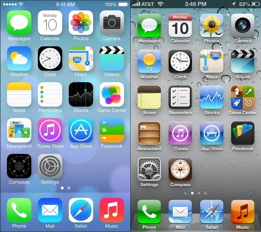 iOS 6 iOS 7 接口改版