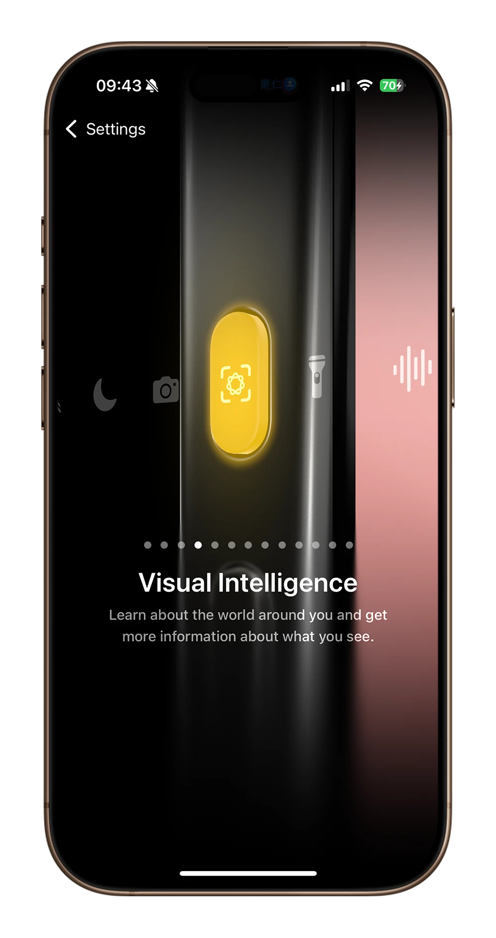 iPhone 15 Pro Visual Intelligence 动作按钮
