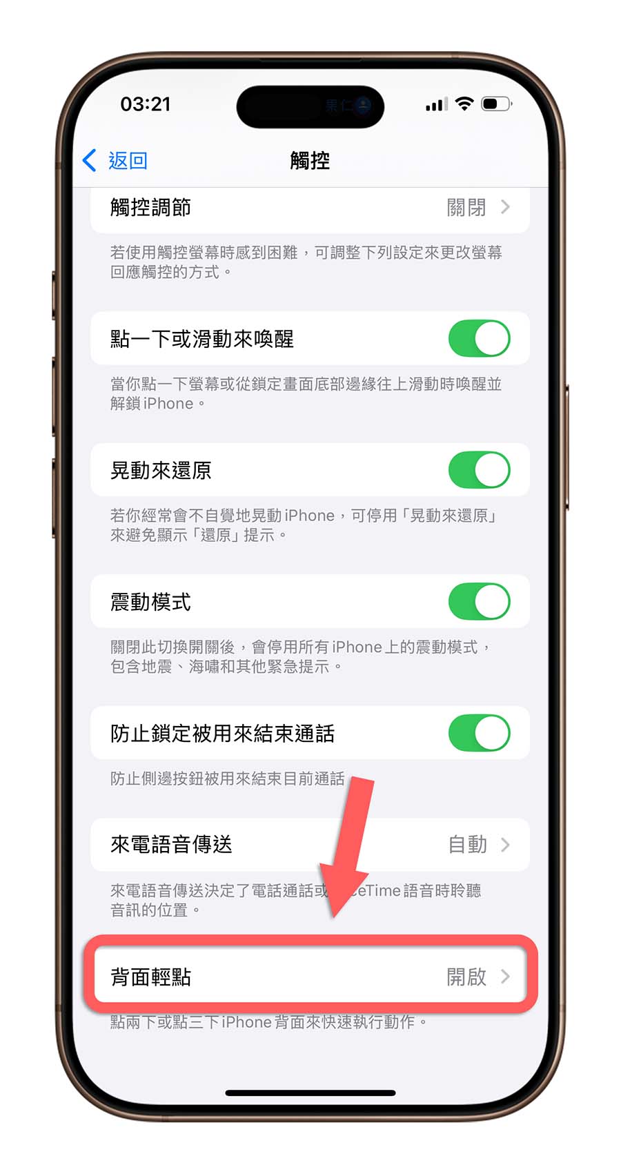 iPhone 辅助使用 颜色滤镜 触控 背面轻点