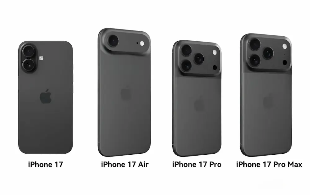 苹果四款iPhone 17机模曝光！ 侧边按键设计&厚度对比全解析