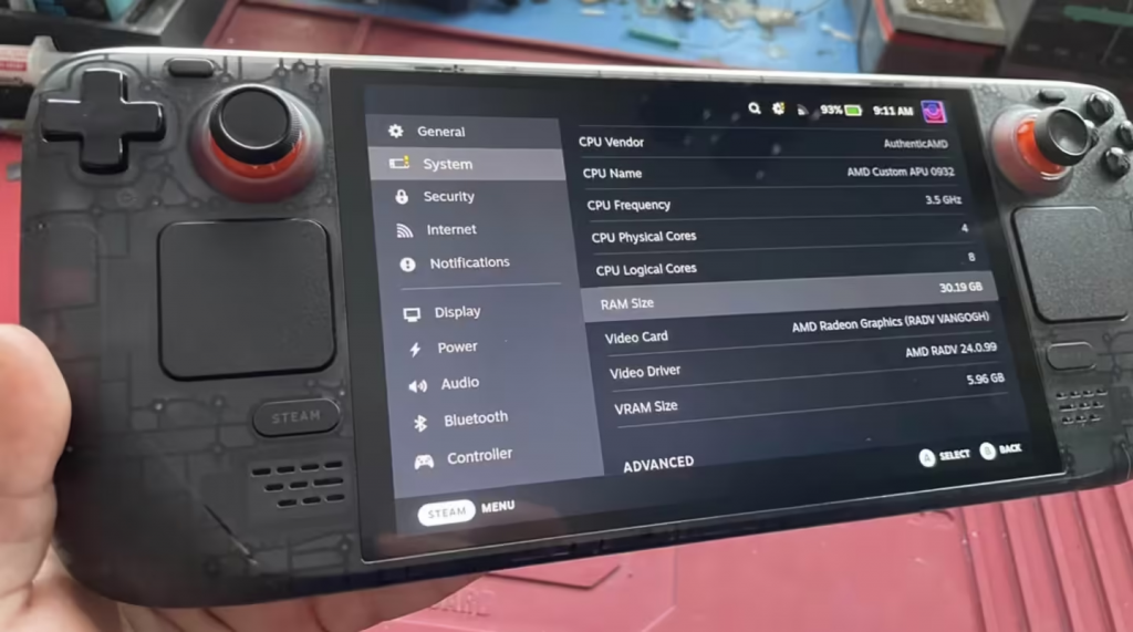 Steam Deck OLED升级到32GB RAM，魔改团队成功!!